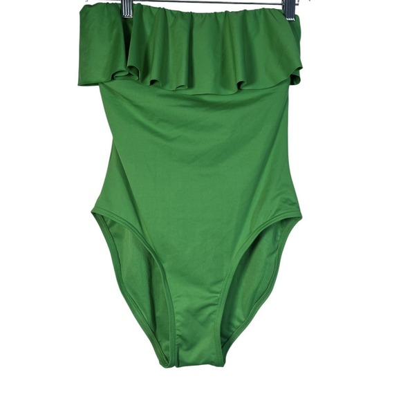 kate spade Other - New KATE SPADE Sz XS Ruffle One Piece Green Swimsuit Strap Liner Fern Moss NWOT